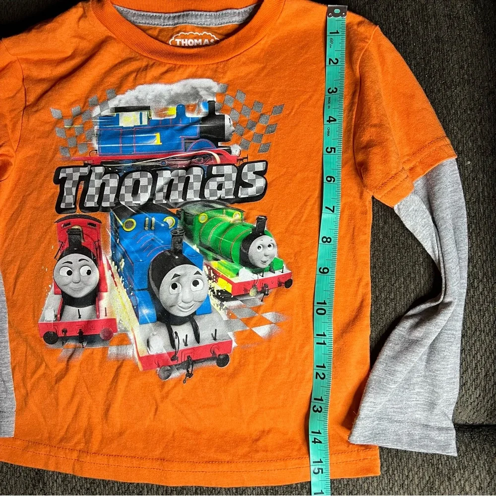 Thomas & Friends James Percy Orange Gray Long Sleeve Shirt Size 3T - Picture 4 of 6